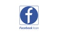 Facebook Social Media Icon Logo With Shadow