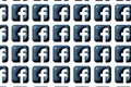 Facebook Social media icons in the plastic material.