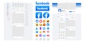 Facebook social network, Web page mockup template, Vector Editorial illustration