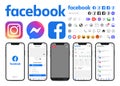 Facebook symbols, profile. Facebook template frame. Facebook mockup. Emoticon buttons. Emoji Reactions for Social Network. Smart
