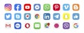 Facebook, twitter, instagram, youtube, snapchat, pinterest, whatsap, linkedin, viber, vimeo - Collection of popular social media