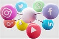 Social Networks connected to a white ball ideal for a logo