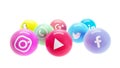 Social Networks in shiny polished balls for social media marketing Royalty Free Stock Photo