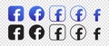 Facebook vector logo icon set. Vector illustration Royalty Free Stock Photo