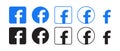 Facebook vector logo icon set. Vector illustration Royalty Free Stock Photo