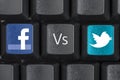 Facebook versus Twitter Computer keyboard Key Keys