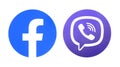 Facebook and Viber round icons