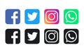 Facebook, WhatsApp, Twitter and Instagram logos Royalty Free Stock Photo