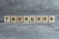 Facebook word written on wood cube