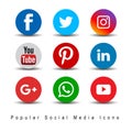 Popular social media icons