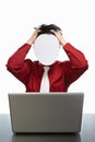 Faceless businessman and laptop Royalty Free Stock Photo