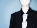 Faceless dummy model dressed in business suit and tie