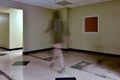 Faceless female ghost Spirit Walks Through Office