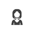 Faceless girl avatar vector icon