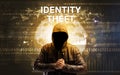 Faceless hacker at work, security concept Royalty Free Stock Photo