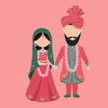 Faceless indian Wedding Couple Character Wearing Traditional Attire in Standing Royalty Free Stock Photo