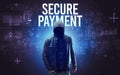 Faceless man with online security concept Royalty Free Stock Photo