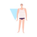 Faceless Man in Underwear, Male Inverted Triangle Body Shape Flat Style Vector Illustration