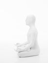 Faceless man yoga lotus side view