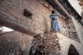 Faceless Monk Sculpture named Three - Claudius the Observing Monk - created by Aivar Sim and Paul Mand in 2011 - Tallinn, Estonia