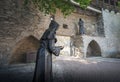 Faceless Monks Sculpture named Three at Danish Kings Garden - art by Aivar Simsom and Paul Mand in 2011 - Tallinn, Estonia