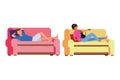 Faceless people relax with cat living room Royalty Free Stock Photo