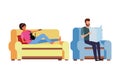 Faceless people relax with cat living room Royalty Free Stock Photo