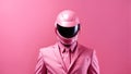 Faceless Pink Portrait Man with Suit Digital Background Abstract Mask Design