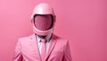 Faceless Pink Portrait Man with Suit Digital Background Abstract Mask Design