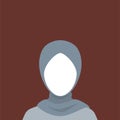 A Faceless Portrait of a Moslem woMan. Isolated Vector Illustration