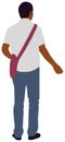 Faceless standing man vector illustration Black people