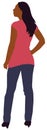 Faceless standing woman vector illustration Black people