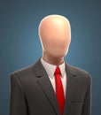 Faceless , unknown, businessman 3d illustration