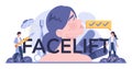 Facelift typographic header. Idea of body and face correction. Royalty Free Stock Photo