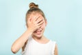 Facepalm shame embarrassment girl cover face Royalty Free Stock Photo