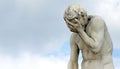 Facepalm statue - head in hands Royalty Free Stock Photo