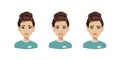 Vector employee avatar with different emotions.