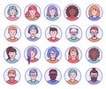 Faces and avatar icons Royalty Free Stock Photo