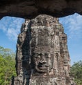 Faces of Bayon temple, Angkor, Cambodia Royalty Free Stock Photo