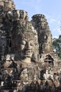 Faces of Bayon temple in Angkor Thom at Siemreap, Cambodia.