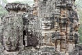 Faces of Bayon temple in Angkor Thom at Siemreap, Cambodia.