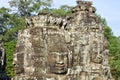 Faces of Bayon temple in Angkor Thom at Siemreap, Cambodia.