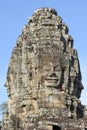 Faces of Bayon temple in Angkor Thom at Siemreap, Cambodia.