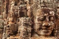 Faces in Bayon Temple, Angkor Wat, Cambodia Royalty Free Stock Photo