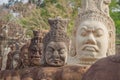 The faces at the Bayon Temple, Siem Riep, Cambodia. Face Royalty Free Stock Photo