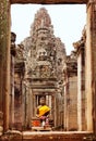 Faces in Bayon Temple at sunset, Angkor Wat Royalty Free Stock Photo