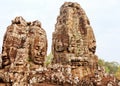 Faces in Bayon Temple at sunset, Angkor Wat