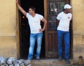 Faces Of Cuba-Men In Doorway