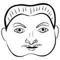 Faces doodle moustached man