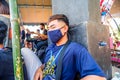 faces of Indonesian youths wearing masks to prevent the spread of covid-19
